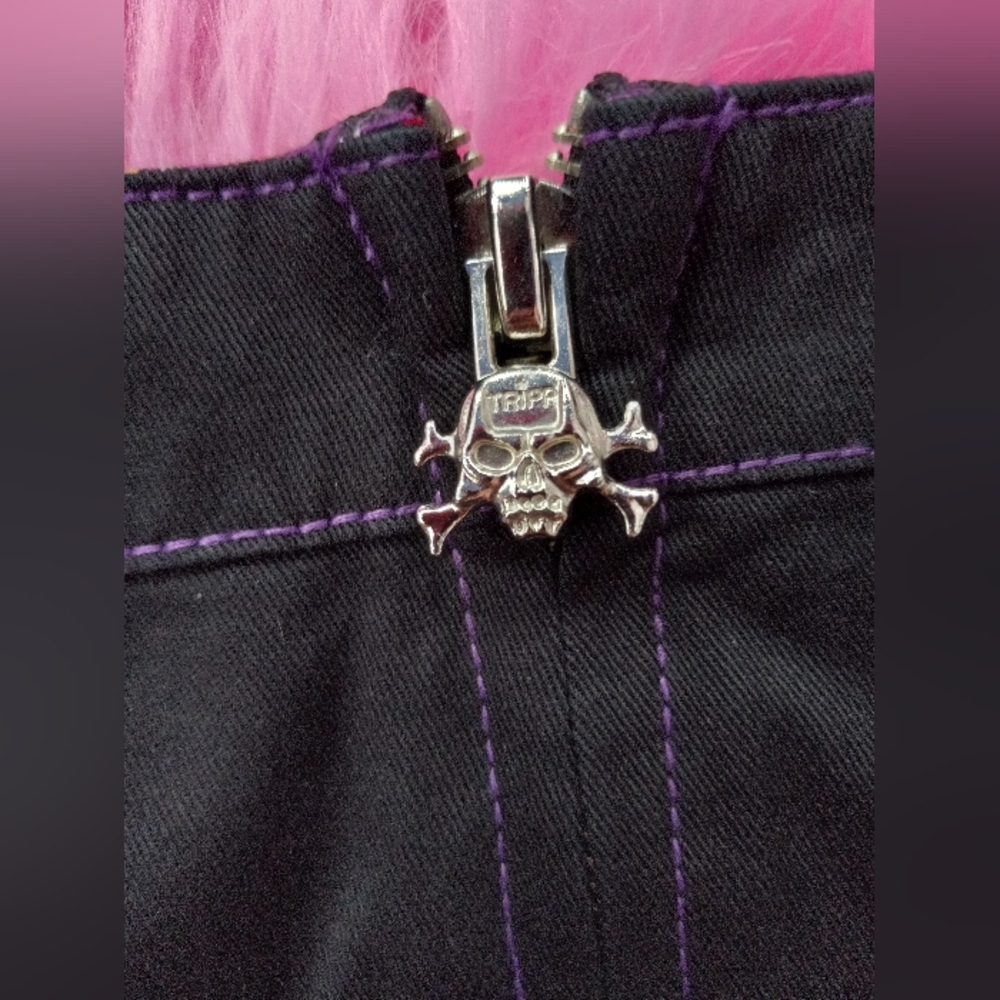 Tripp NYC vintage mall goth early 2000s radass purple & black skirt! SOLD - Picture 5 of 12